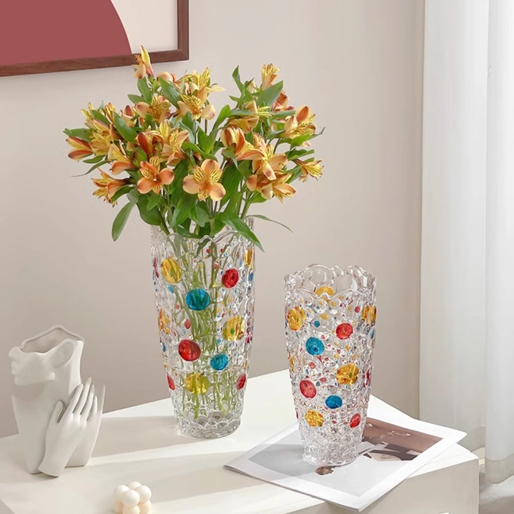 'Confetti Burst' Crystal Glass Vase