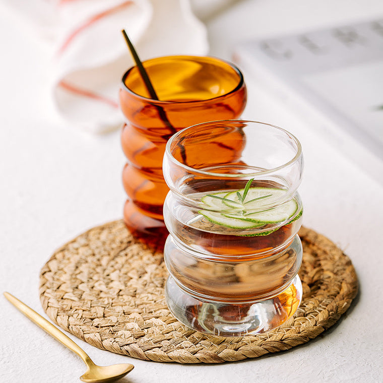 'Ripple Effect' Stackable Glass Tumbler