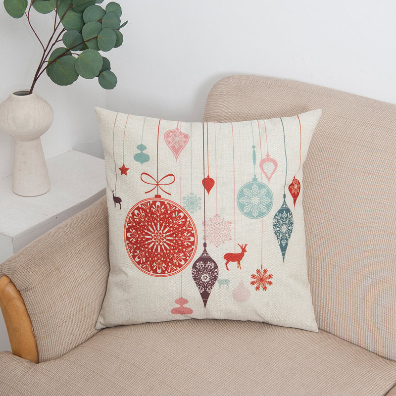 Creative And Fashionable Christmas Printed Linen Pillowcase