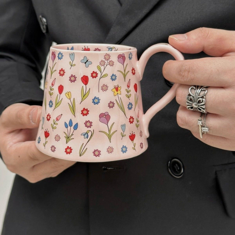 'Dream Bloom' Oversized Floral Ceramic Mug