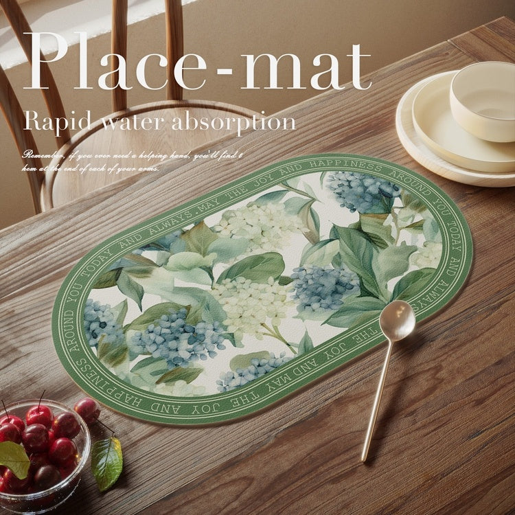 Simple Floral Dining Table High-grade Light Luxury Heat Proof Mat
