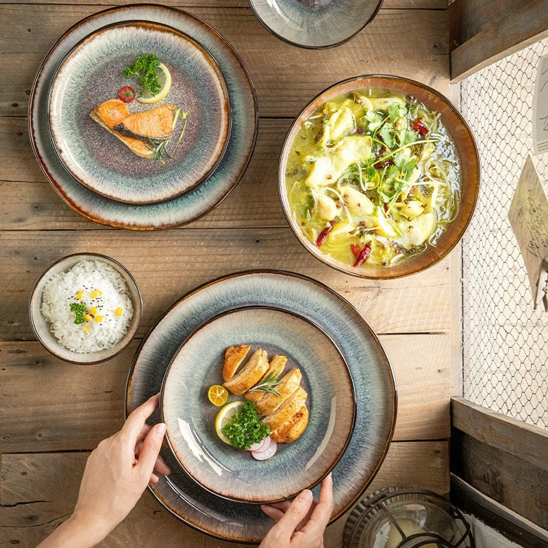 Retro Glaze Kiln Tableware Household Ceramic Bowl