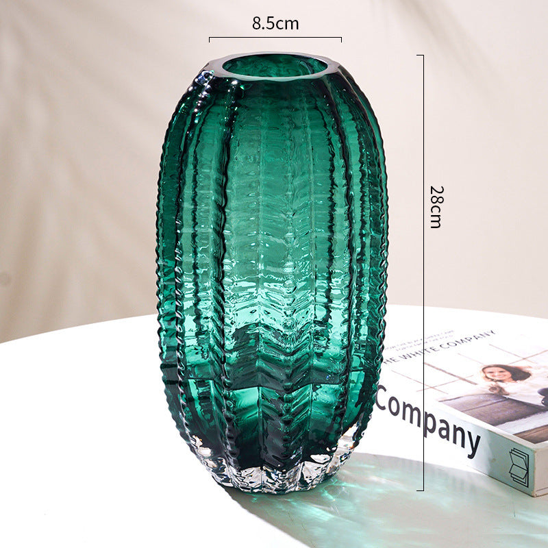 'Cactus Rib' Mid-Century Glass Vase