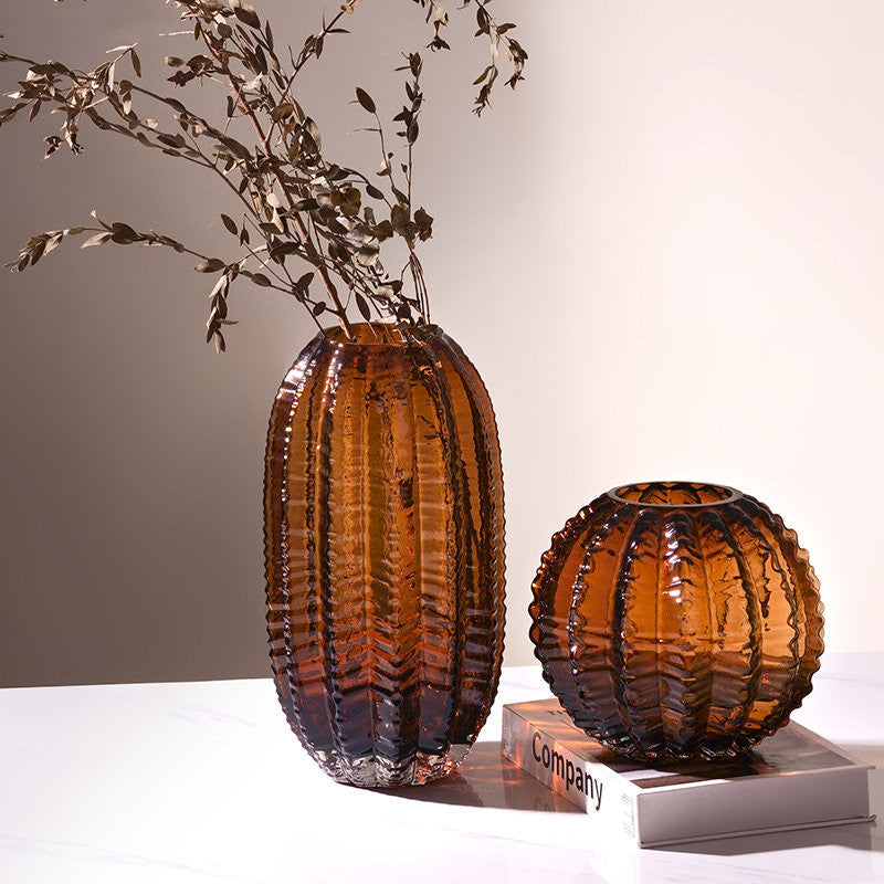 'Cactus Rib' Mid-Century Glass Vase
