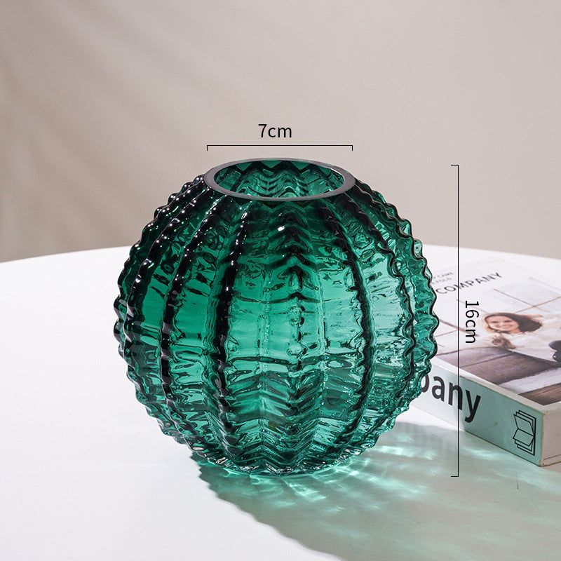 'Cactus Rib' Mid-Century Glass Vase
