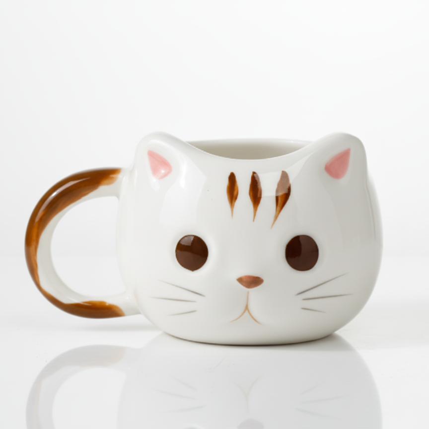 'Calico Kitten' Hand-Painted Ceramic Mug