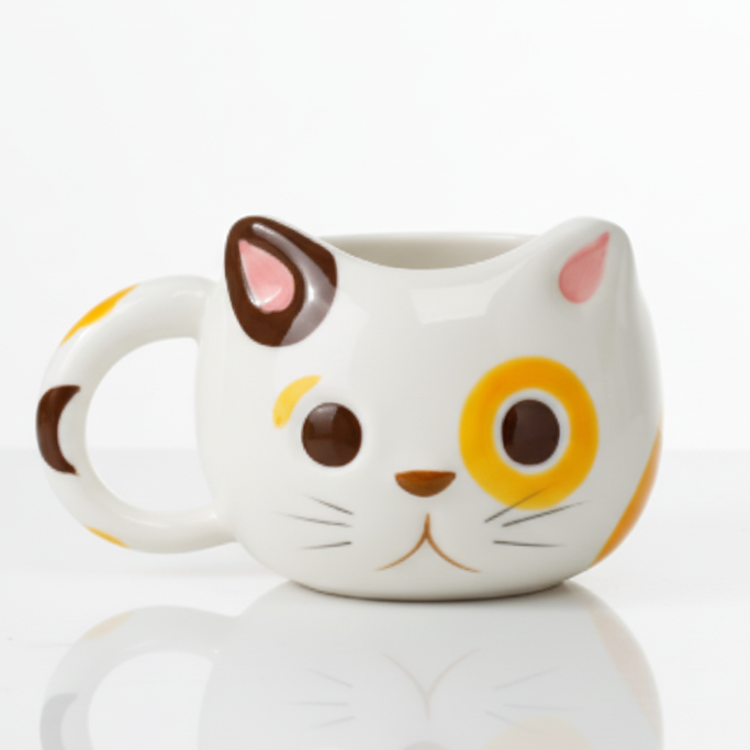 'Calico Kitten' Hand-Painted Ceramic Mug