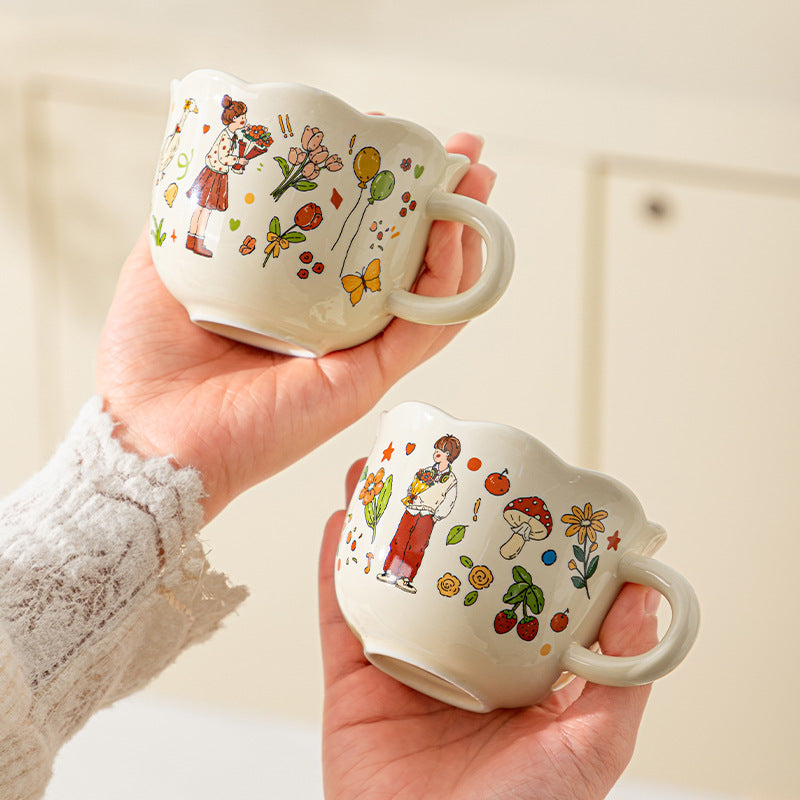 (Gift Box) 'Before Sunrise' Bone Porcelain Couple Mug Set