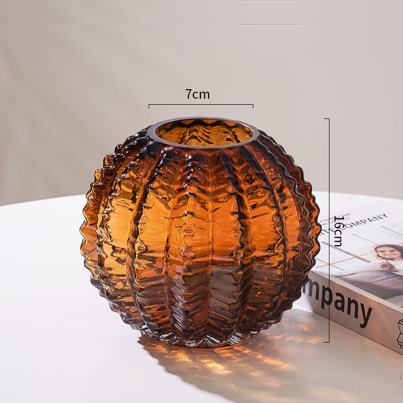 'Cactus Rib' Mid-Century Glass Vase