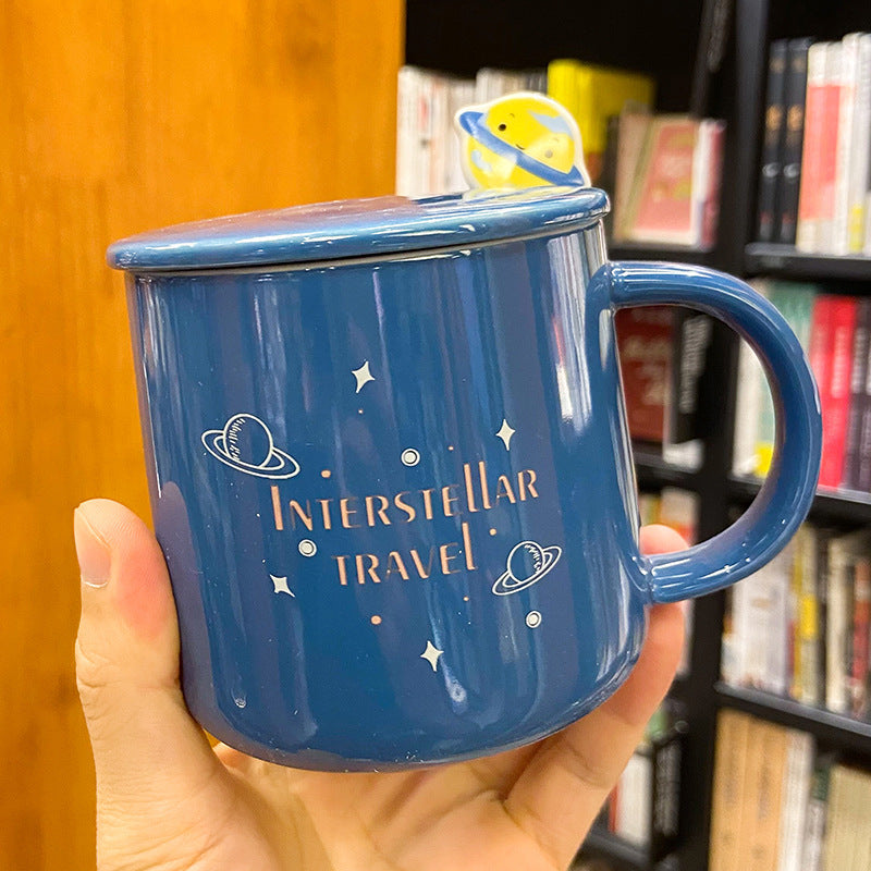 'Interstellar Travel' Ceramic Mug Set with Lid & Spoon