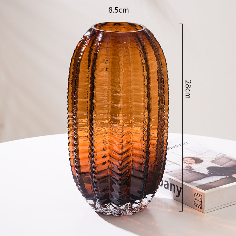'Cactus Rib' Mid-Century Glass Vase