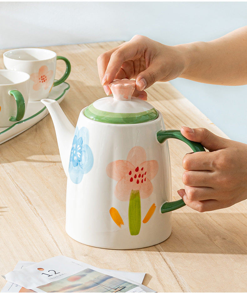 'Jardin Monet' Hand-Painted Ceramic Tea Set