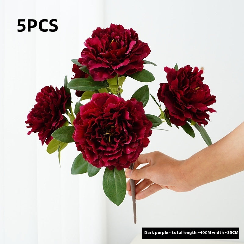 Artificial Flower Peony 5-head Bouquet Flower Arrangement