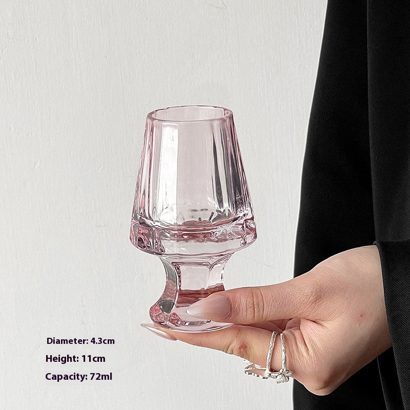 Striped French Whiskey Cup Sake Cup Tasting Crystal Wineglass