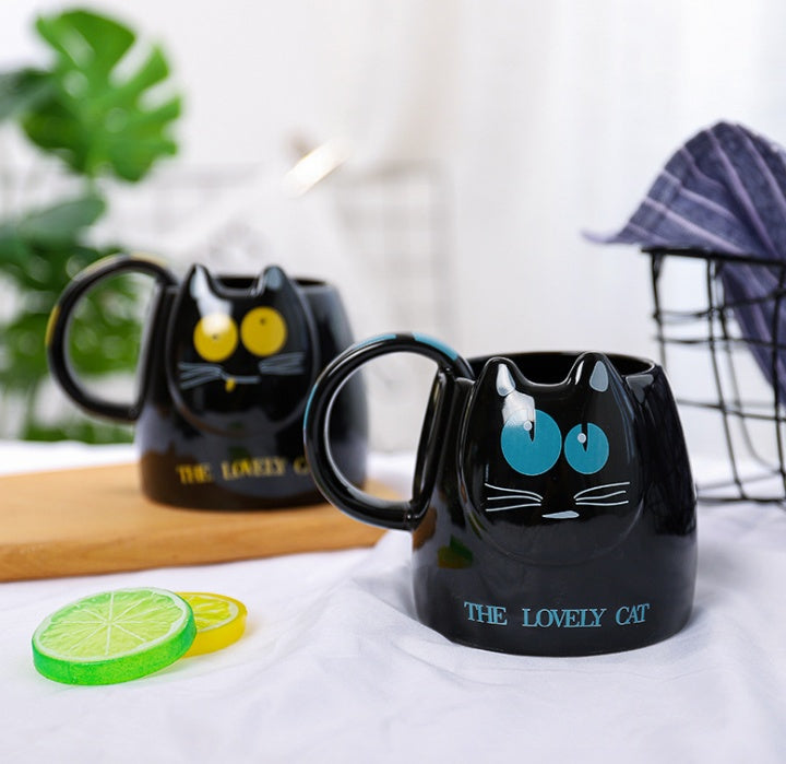 'The Lovely Cat' Head Ceramic Mug