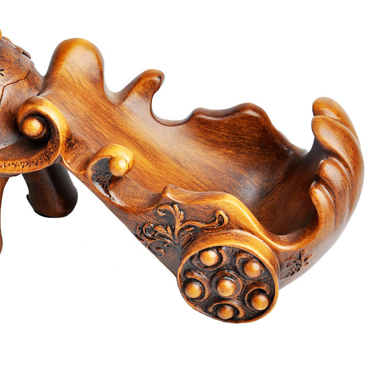 Imitation Wood Elephant Wine Rack Home Furnishings