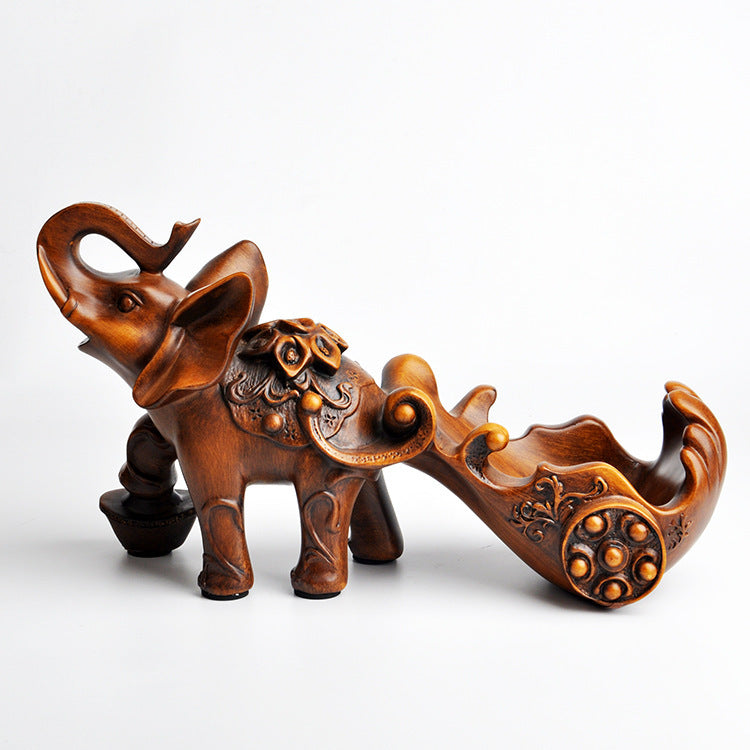 Imitation Wood Elephant Wine Rack Home Furnishings