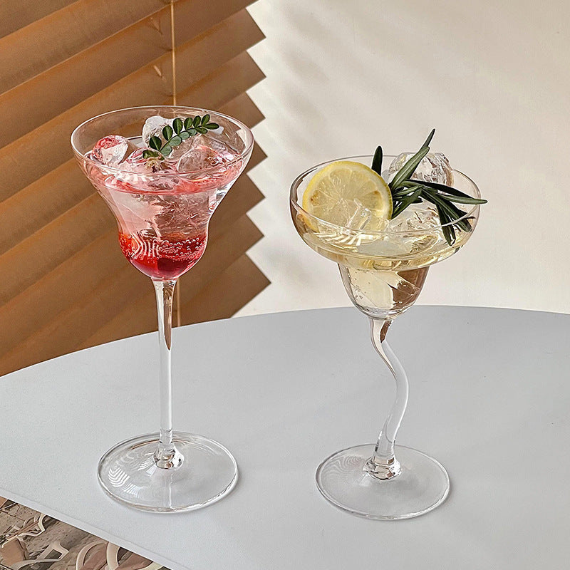 Crystal Glass Curved Goblet Creative