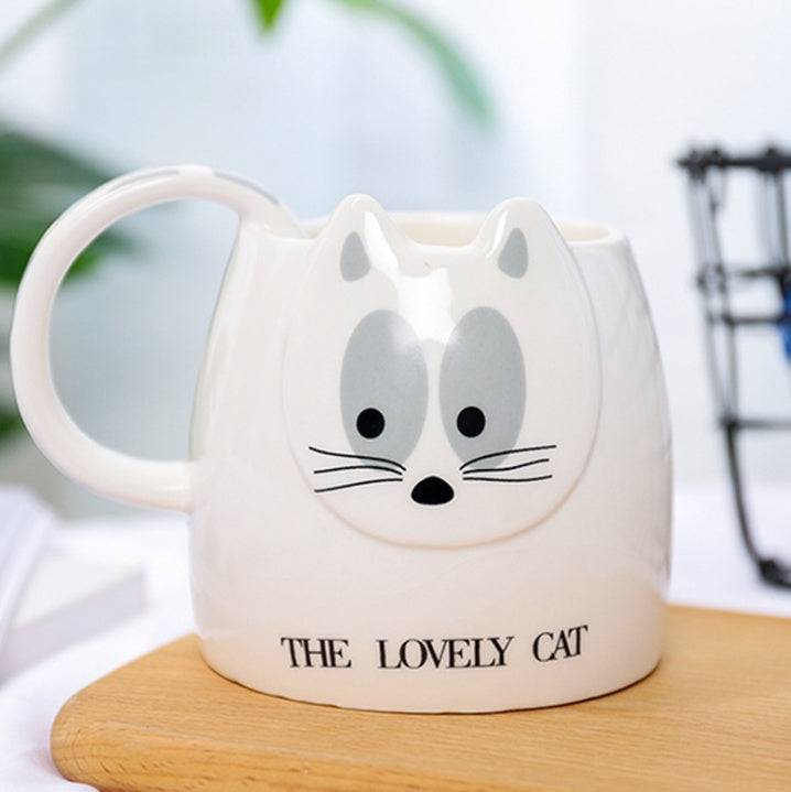 'The Lovely Cat' Head Ceramic Mug