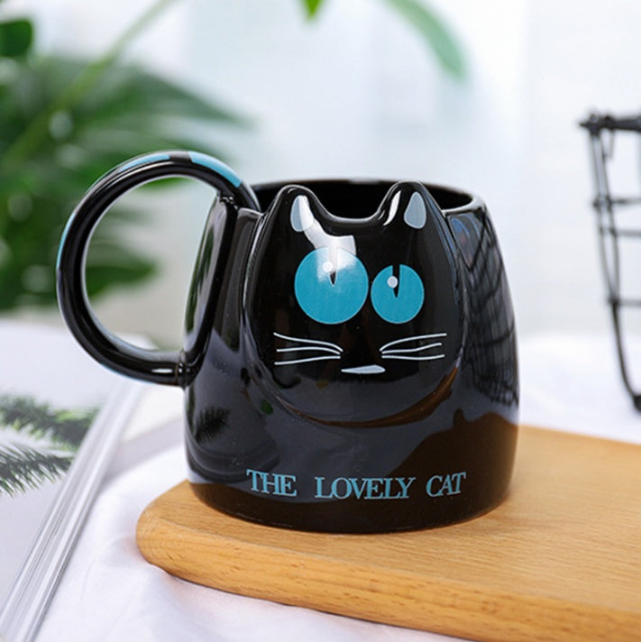 'The Lovely Cat' Head Ceramic Mug