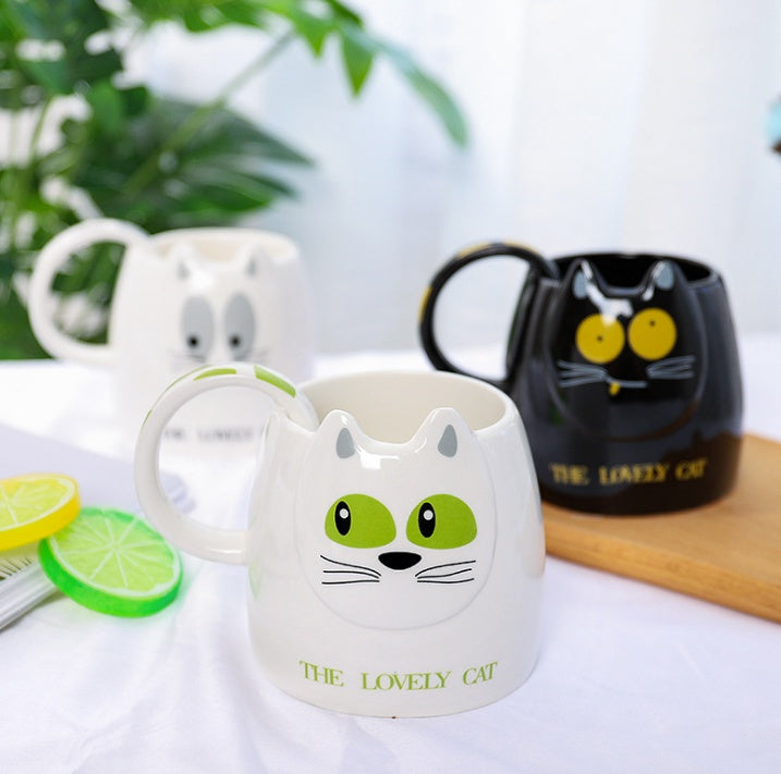 'The Lovely Cat' Head Ceramic Mug