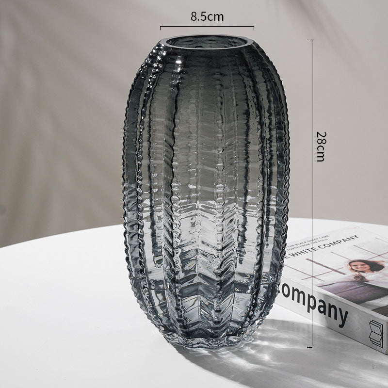 'Cactus Rib' Mid-Century Glass Vase