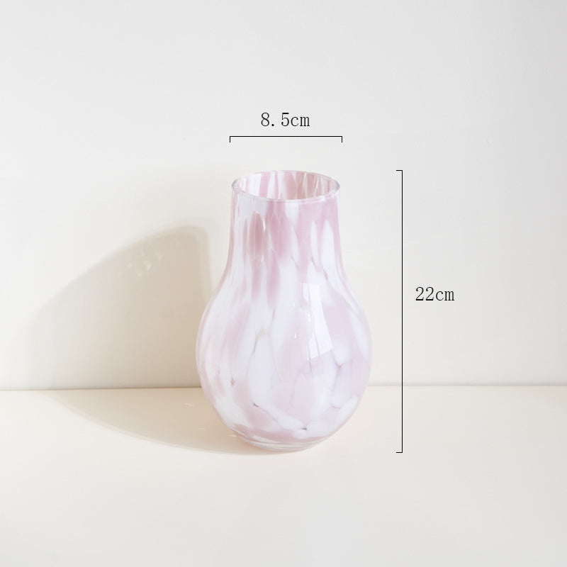 'Ethereal Marble' French Cream Glass Vase