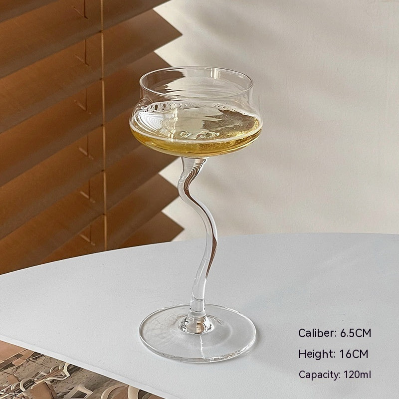 Crystal Glass Curved Goblet Creative
