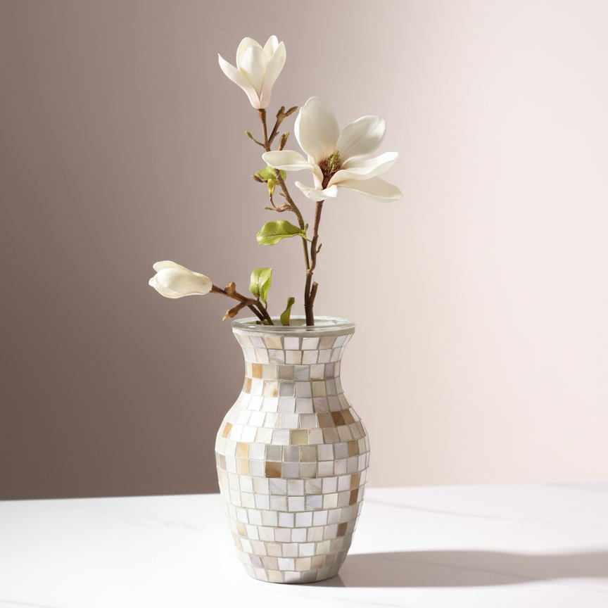 'Mother of Pearl' Nordic Shell Mosaic Vase