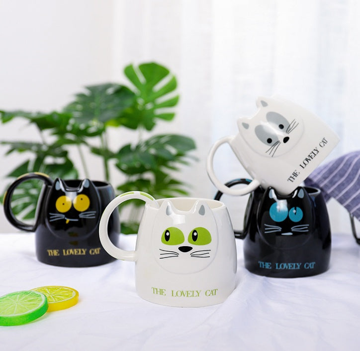 'The Lovely Cat' Head Ceramic Mug