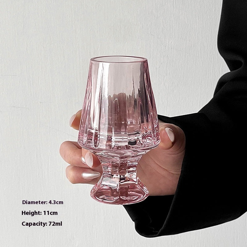 Striped French Whiskey Cup Sake Cup Tasting Crystal Wineglass