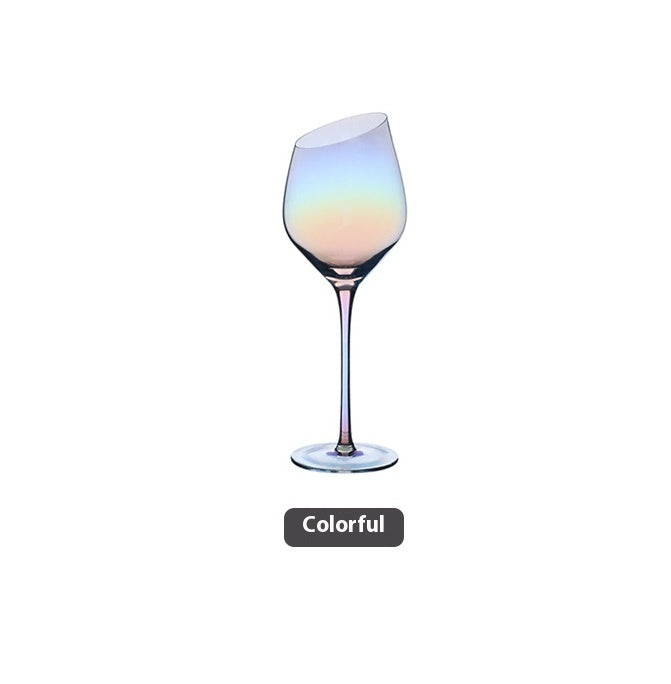 Beveled Big Belly Goblet Crystal Red Wine Electroplated Color Wine Champagne Glass
