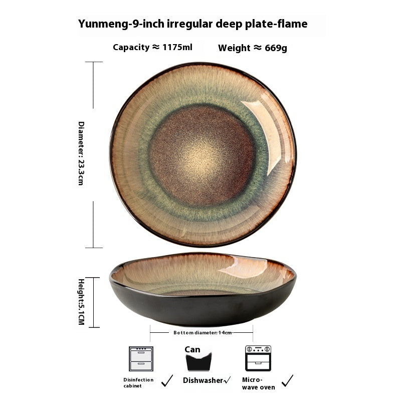 Retro Glaze Kiln Tableware Household Ceramic Bowl