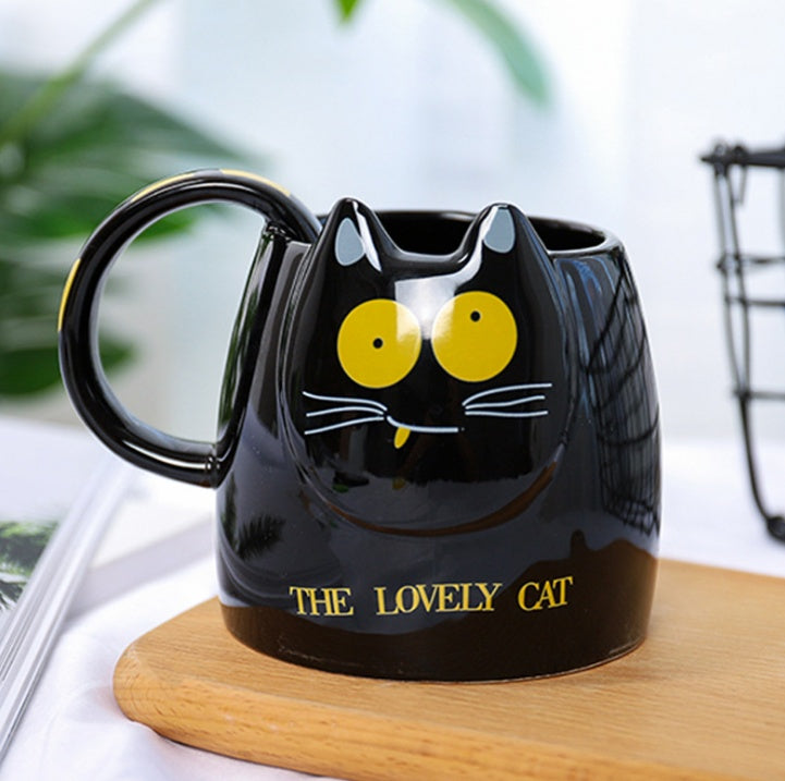 'The Lovely Cat' Head Ceramic Mug