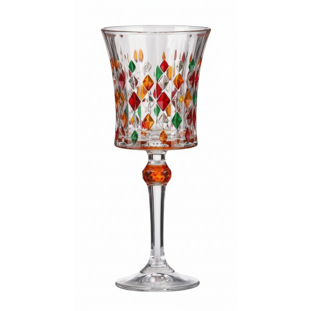 Crystal Glass Goblet Hand-Painted