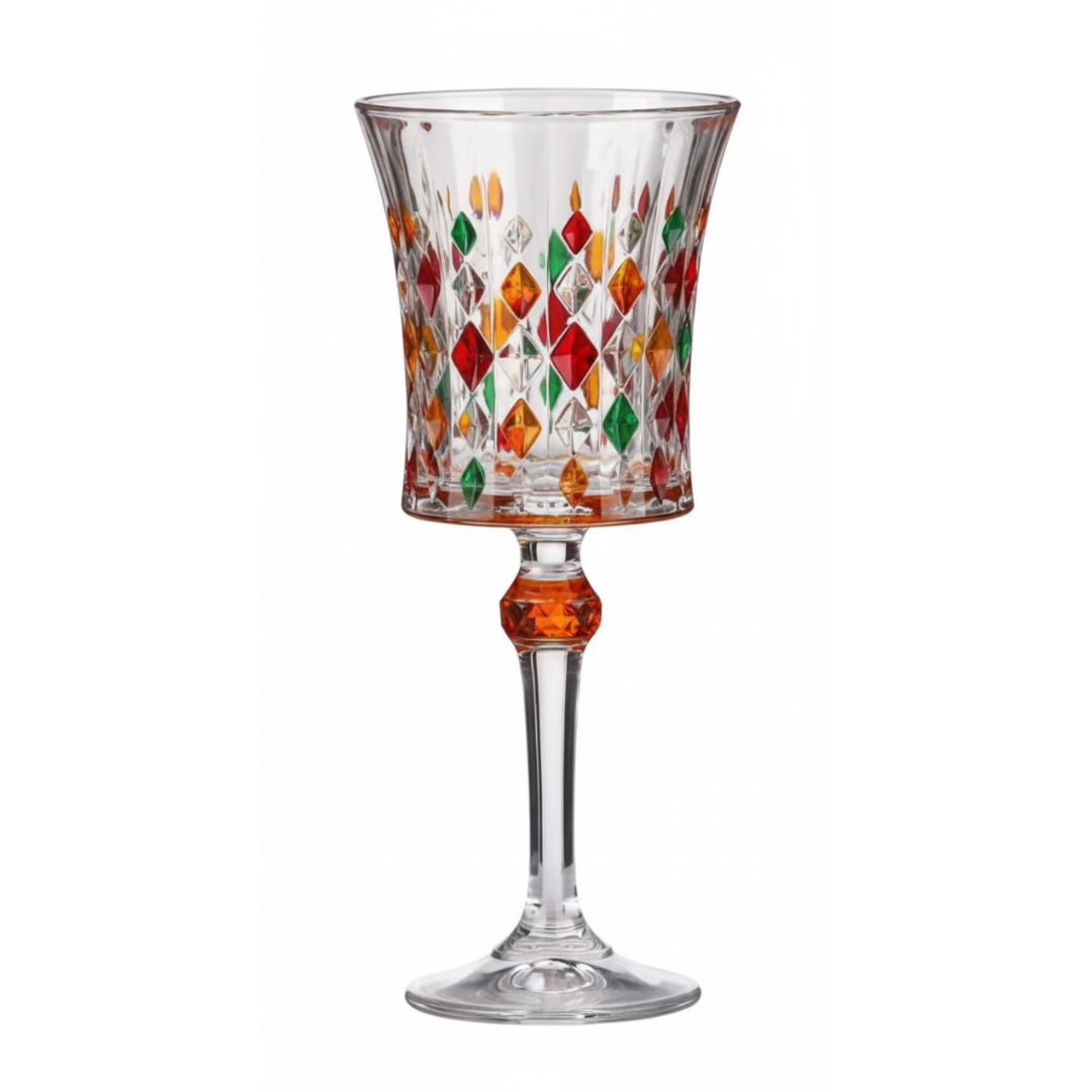 Crystal Glass Goblet Hand-Painted