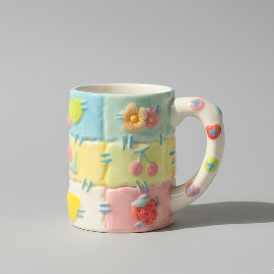 'Patchwork Quilt' 3D Ceramic Mug