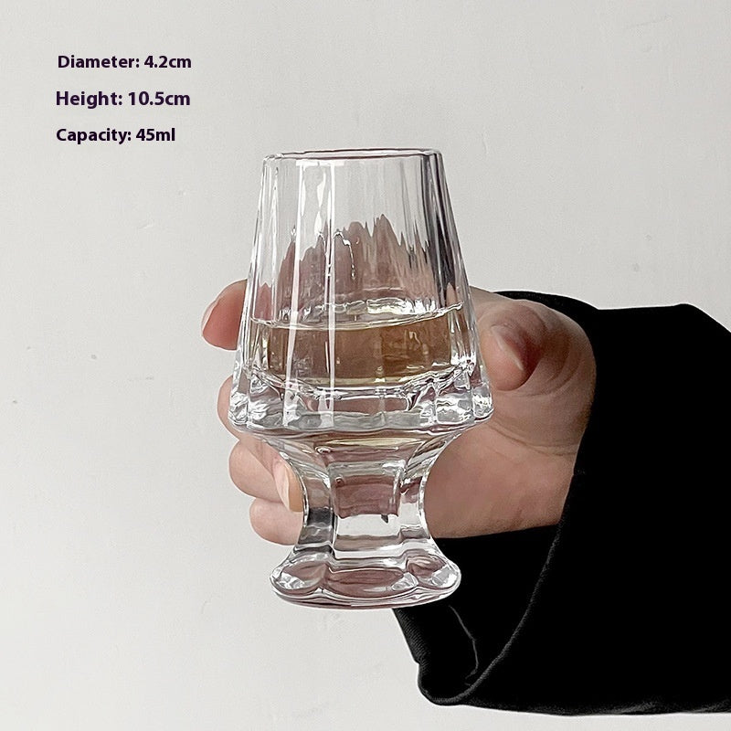 Striped French Whiskey Cup Sake Cup Tasting Crystal Wineglass