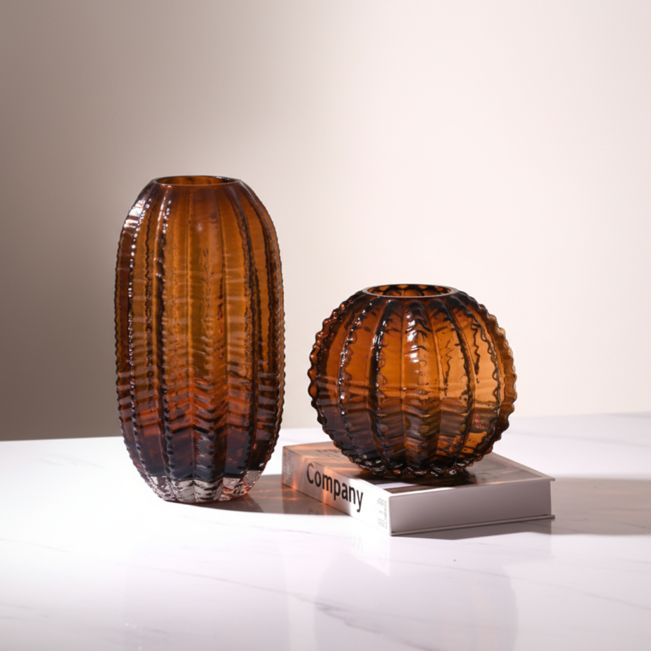 'Cactus Rib' Mid-Century Glass Vase