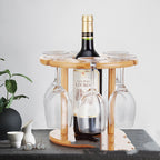 Bamboo And Wood Ornaments Red Wine Glass Holder Upside Down Household