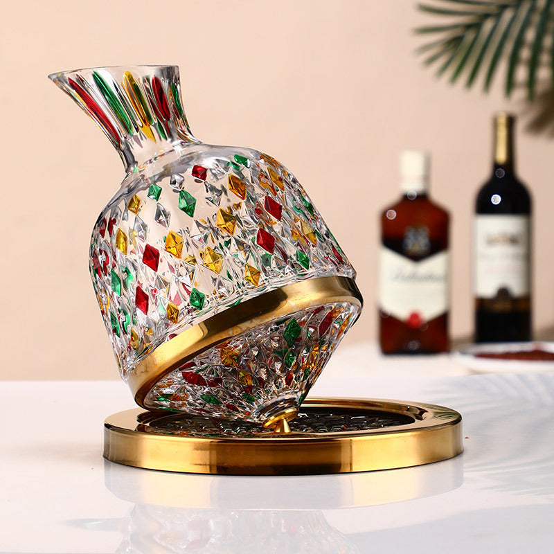 Hand-painted Rotating Wine Decanter