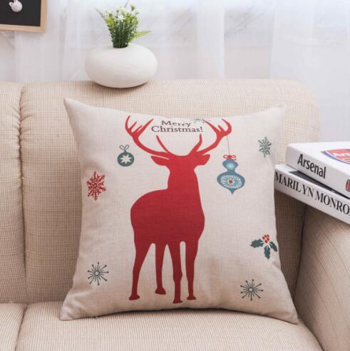 Creative And Fashionable Christmas Printed Linen Pillowcase