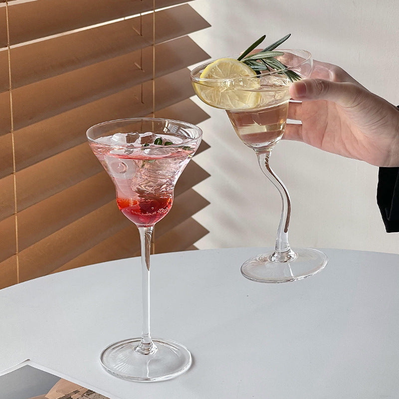 Crystal Glass Curved Goblet Creative