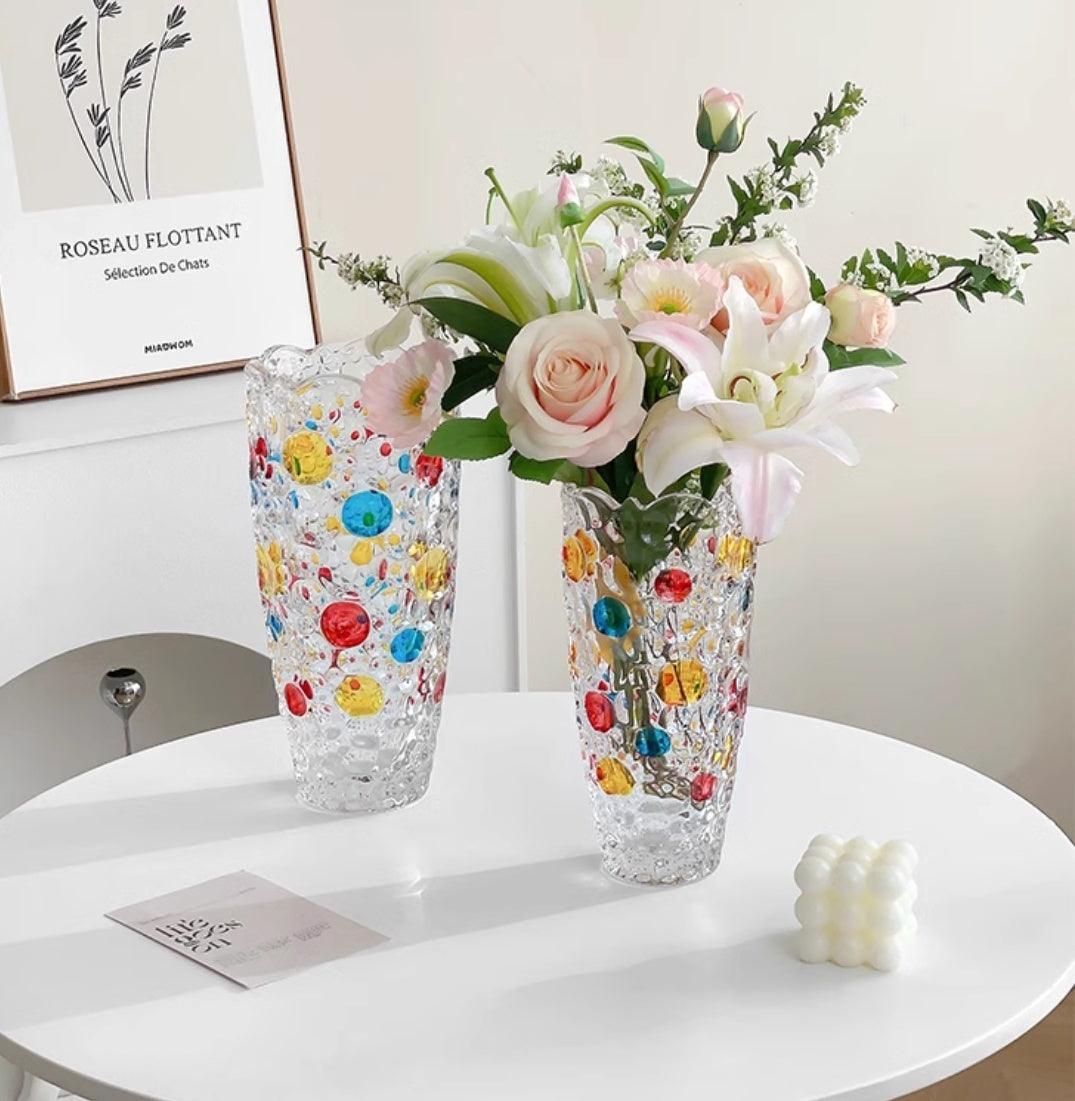 'Confetti Burst' Crystal Glass Vase