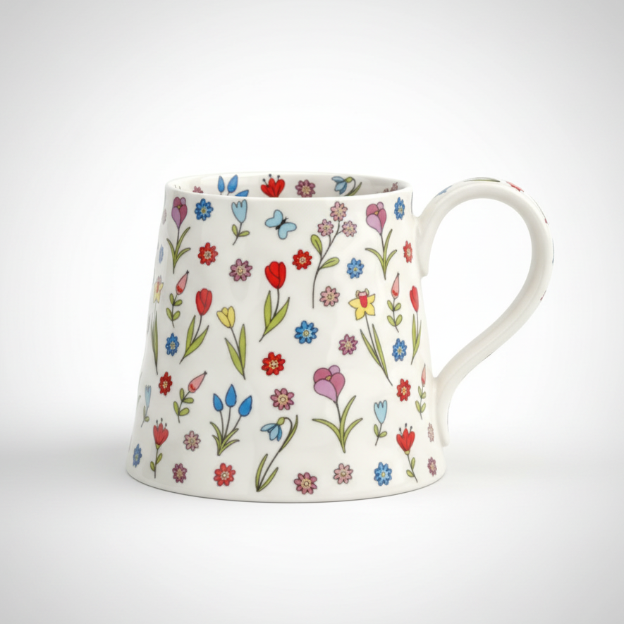 'Dream Bloom' Oversized Floral Ceramic Mug
