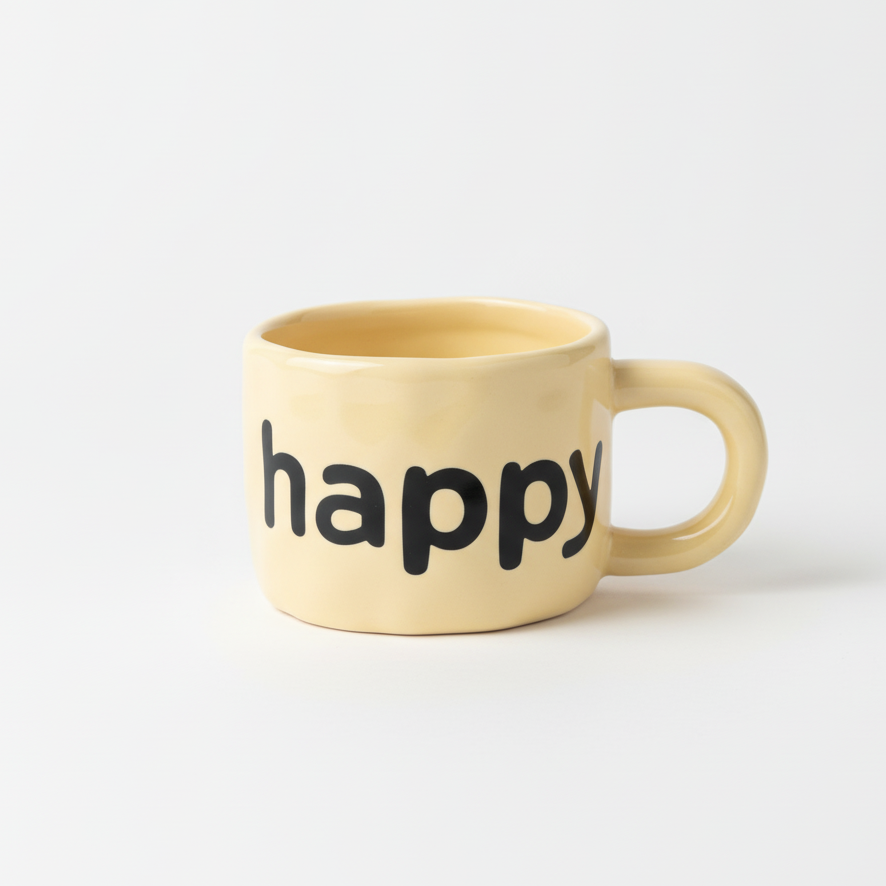 'Happy Thoughts' Ceramic Statement Mug