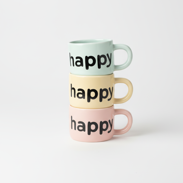 'Happy Thoughts' Ceramic Statement Mug